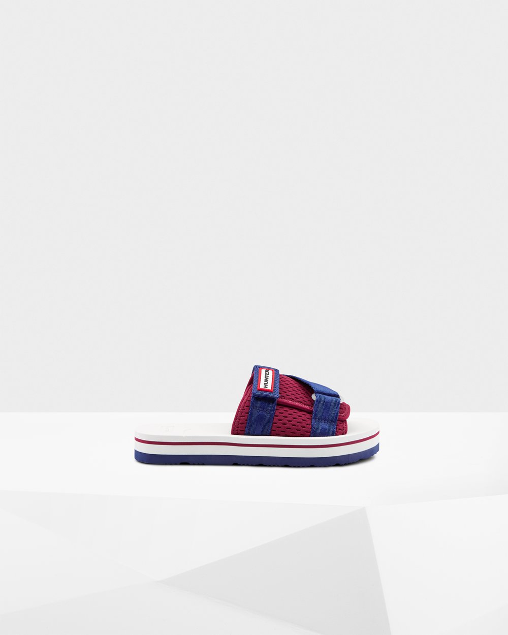 Womens Hunter Slides White/Red/Blue - Original Flatform Beach - 1352709-MF